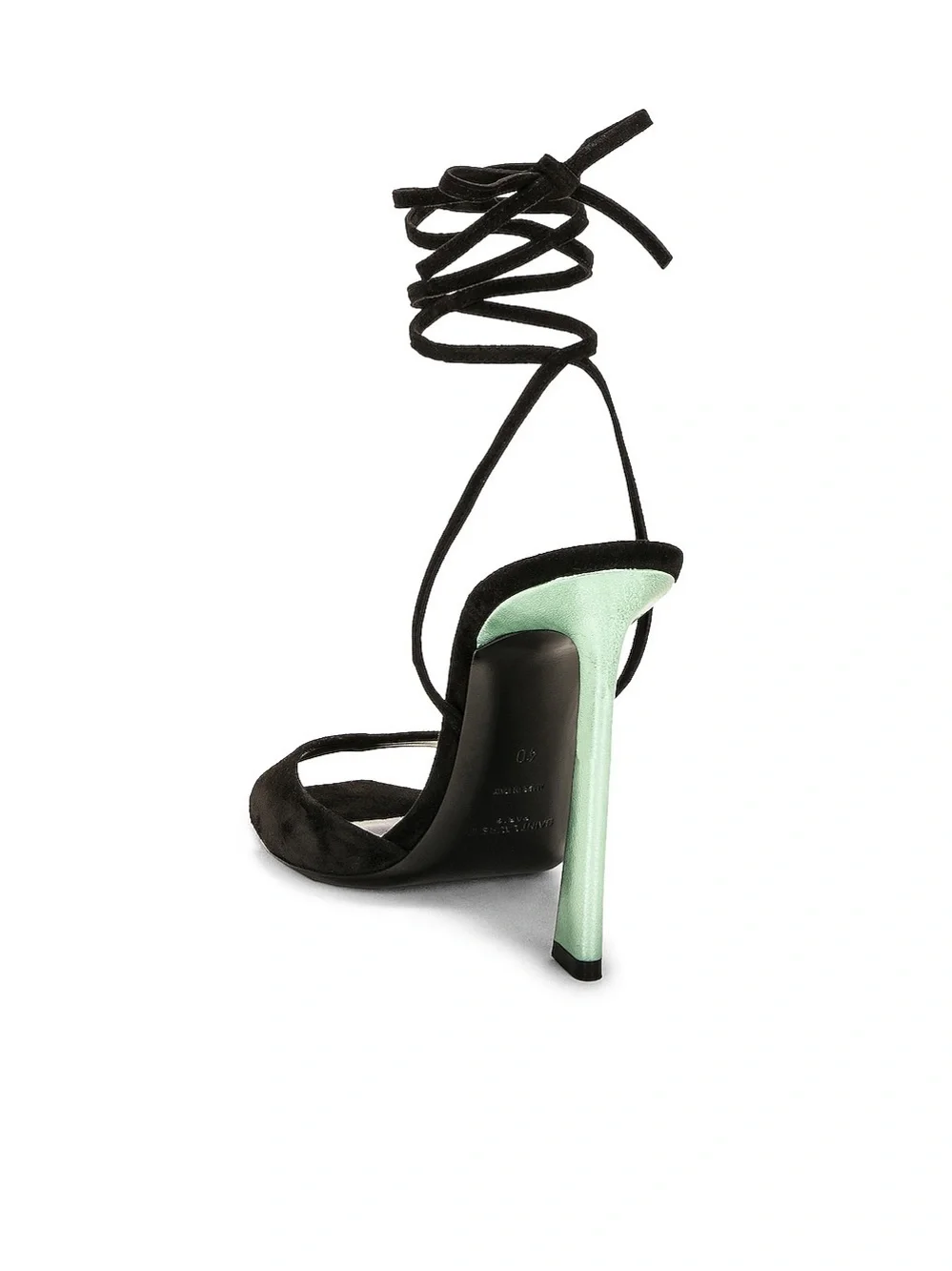 Saint Laurent Black Suede Vitti Wrap Around Sandal - Picture 2 of 8